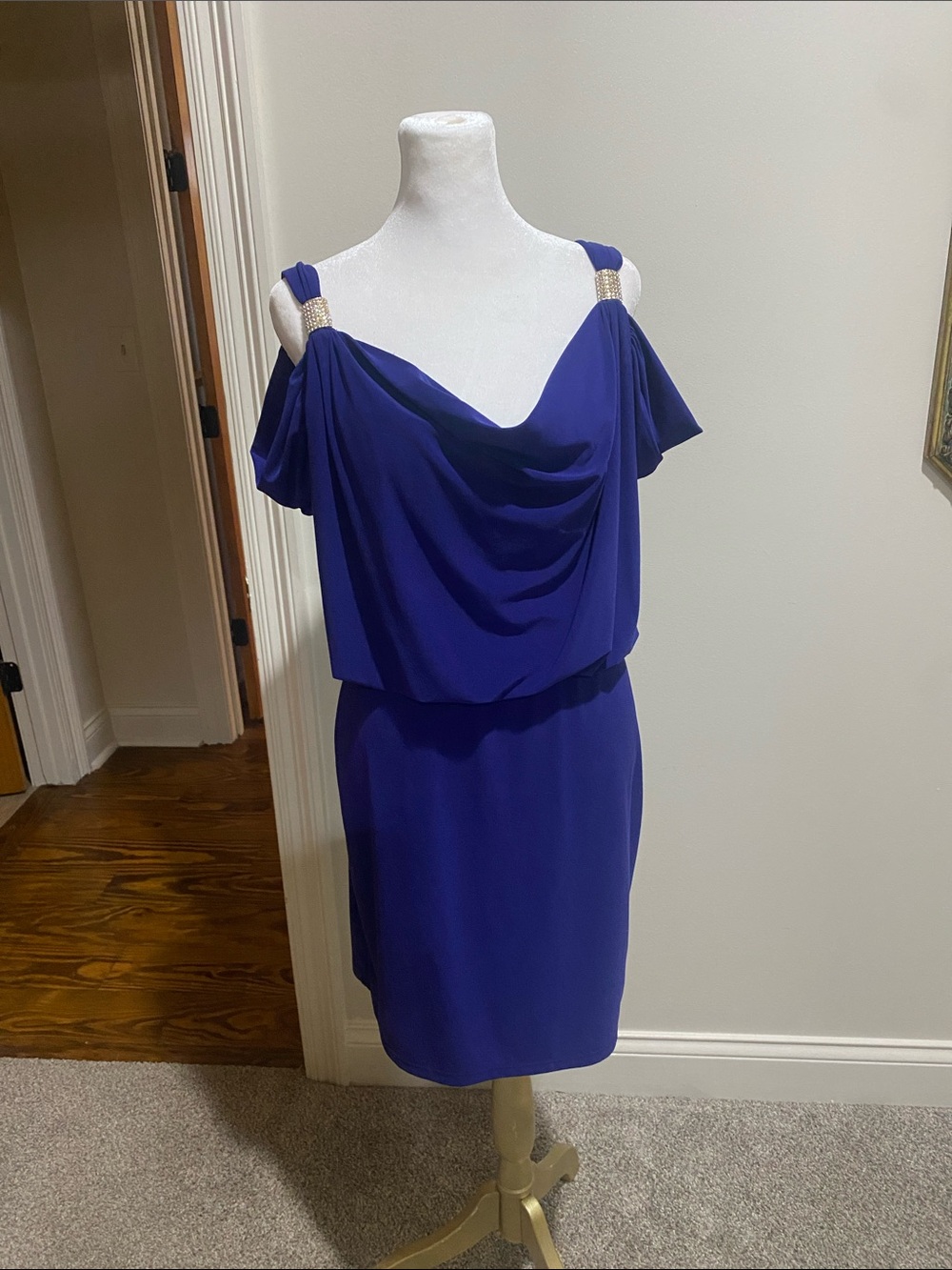 Scarlett Nite Royal Blue One-Shoulder Draped Cocktail Dress